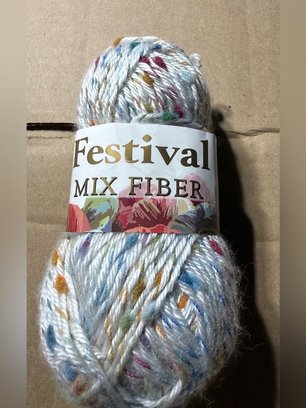 Festival Mix Fiber Multicolor Polyester Acrylic Mix Yarn
